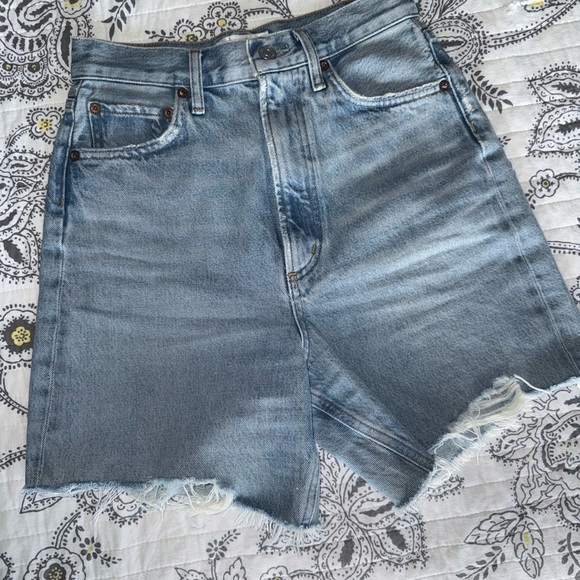 Agolde Pants - Agolde Stella Light Blue Denim Shorts